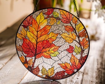 Attrape-soleil Décoratif En Acrylique Forme Feuille D'érable - 15x15 Cm - Décoration Murale, Fenêtre, Jardin