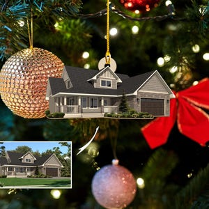 Custom House Photo Ornament, House Ornament Christmas, Picture Acrylic Ornament, Xmas Gift for Family, Couple Gift