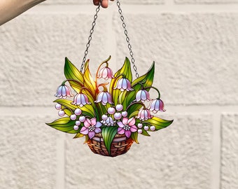 Lily of Valley Acrylic Window Decor, Flowers Acrylic Window Hanging Art ...