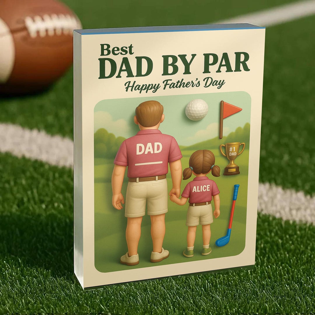 Best Dad by Fair Golf Custom Figure Personalized Acrylic Block Plaque ...