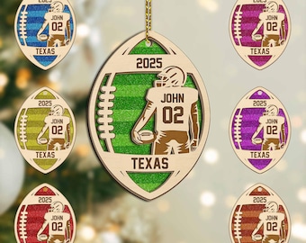 Personalized Football Ornament: Custom Christmas Keepsake