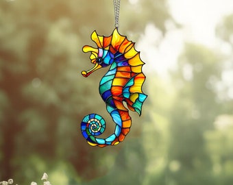 Seahorse Acrylic Suncatcher, Colorful Window Decor
