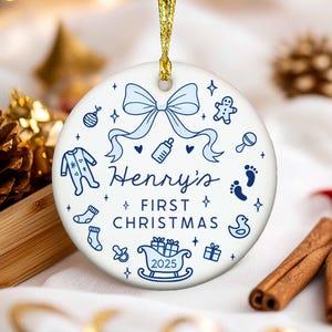 Custom Baby Birth Stats Ornament, Personalized New Baby Ornament, Baby Photo Ornament, Baby Keepsake, Baby Shower Gift, New Parent Gift