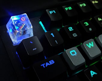 Captain frozen in ice! Resin handmade keycap, Handmade Keycap, For Valentine's day, For Movie Lover, Marvel Lover, Marvel Keycap