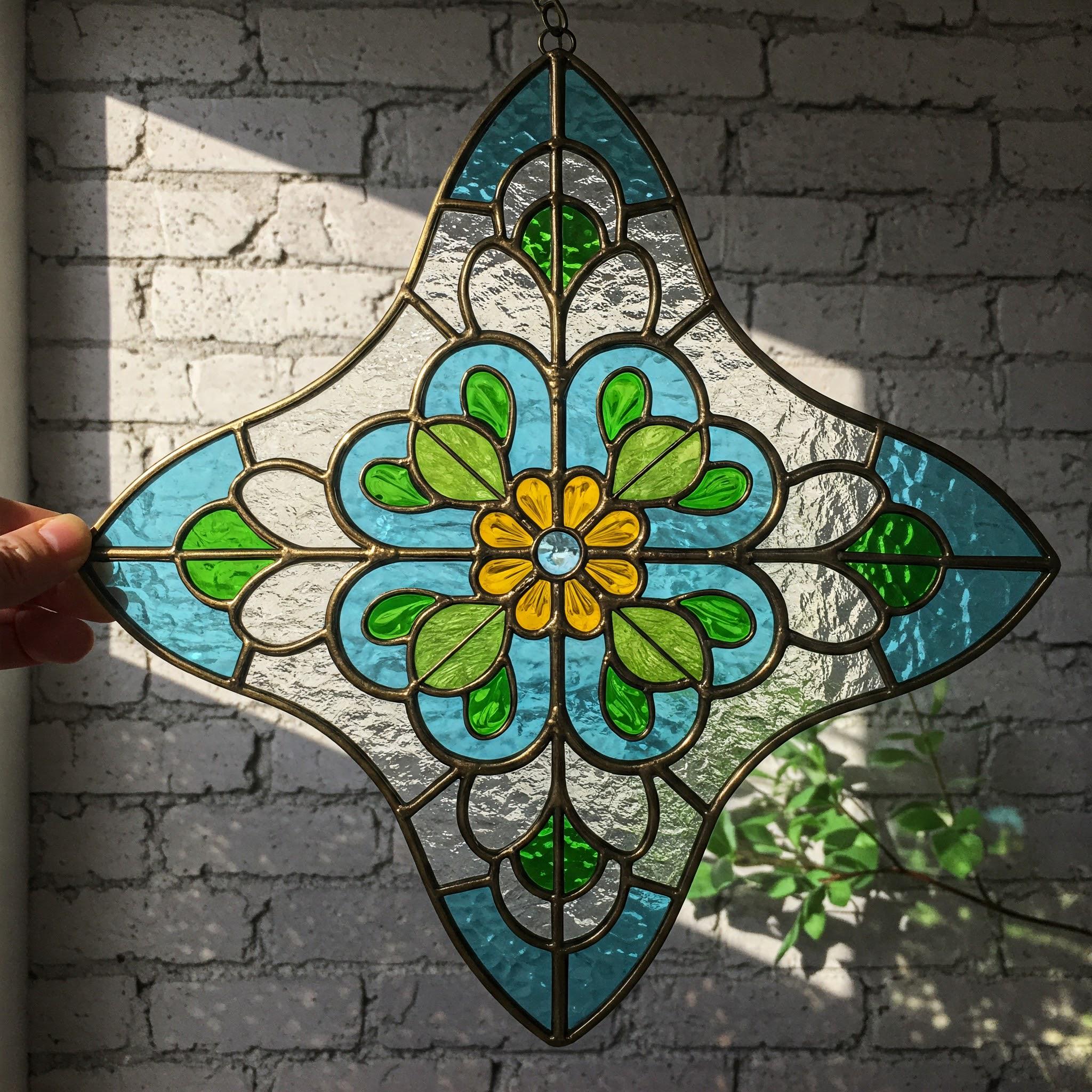 Designer Greetings Dankeskarte 'Sunlight Through Stained Glass' – 13,3x19,1 Cm, Mit Goldfolie & UV-Lack