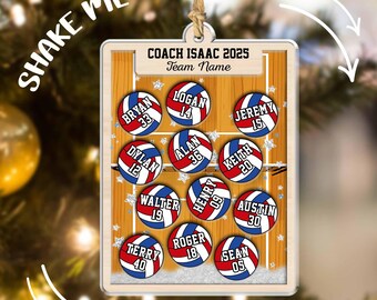 Personalized Volleyball Thank You Coach Christmas Gift, Volleyball Coach Gift, Personalized Volleyball Ornament End Of Season Gift