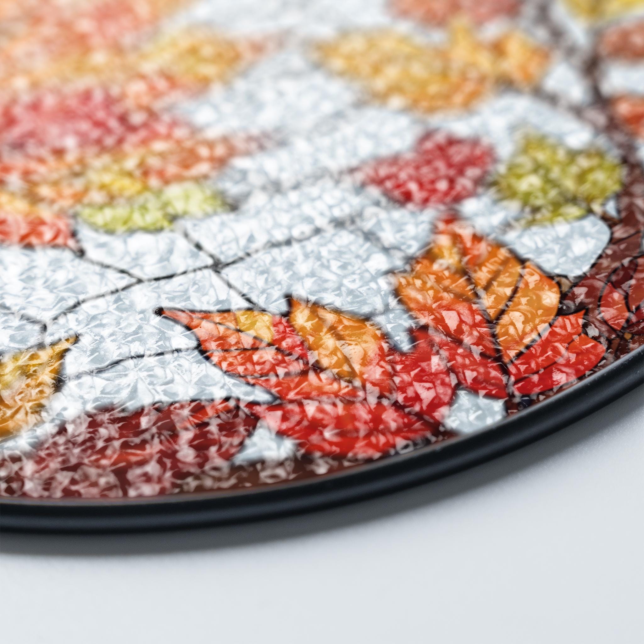 Acchiappasole In Vetro Colorato Autunnale A Foglia D'acero 20 Cm Per Finestra - Decorazione Ringraziamento E Natale