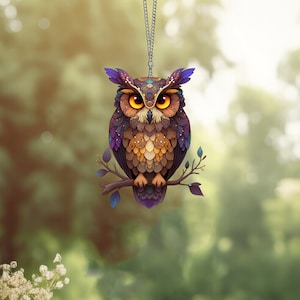 Acryl-Eule als Fensterschmuck