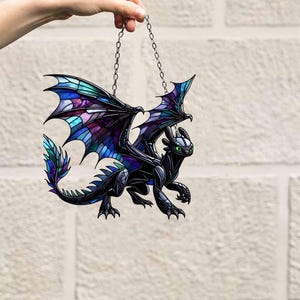 Fantasy  Dragon window decor, mythical creature Acrylic Window Hanging Art Decoration, faux Ornament, Gift for him, Indoor decor