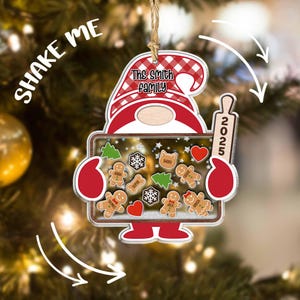 Personalized Gingerbread Family Christmas Ornament: Custom 4D Cookie