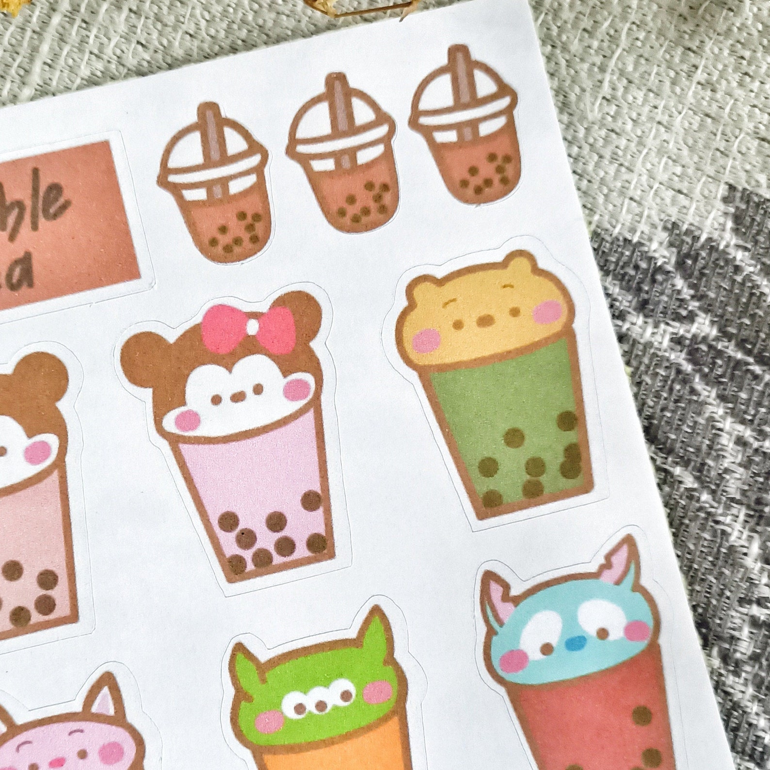 Disney Bubble Tea Sticker Bullet Journal Stickers Planner Etsy