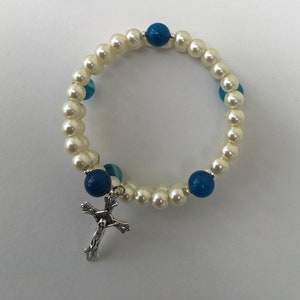 Blue Agate Rosary Bracelet