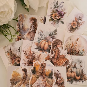 Autumn Aesthetic Sticker Pack | 12 x Matte Finish for Journals and Scrapbooks