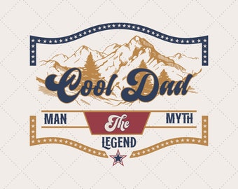 Dad Western PNG, Father's Day Design (Digital Download