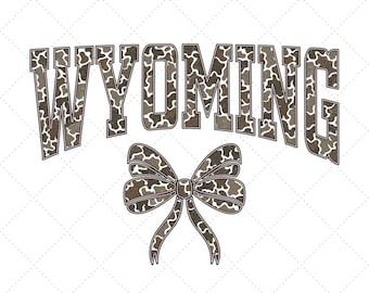 Wyoming Camo Varsity PNG: fiocco Coquette, design State Pride (download digitale)