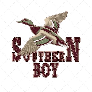Southern Duck Hunting PNG: Mallard Clipart, Rustic Boy Design (Digital Download)