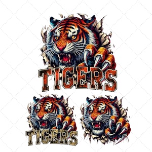 Tiger&#39;s claw Png, Tigers School Mascot Sublimation Png, Tigers School Spirit tshirt png, Tiger Sport Logo, Digital Download