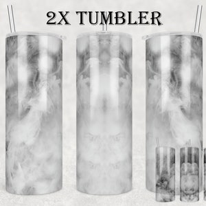 White Smoke Tumbler Wrap: 20 Unzen Skinny Tumbler PNG (Digitaler Download)