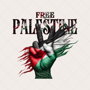 Palästina Png, Victory Zeichen Palästina Flaggenfarben, Free Palästina Sublimation Png, digitaler Download, Free Gaza Png, Aktivismus Kunst