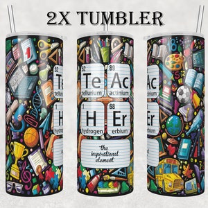 Periodic Table Teacher Tumbler Wrap PNG: Science Gift (Digital Download)