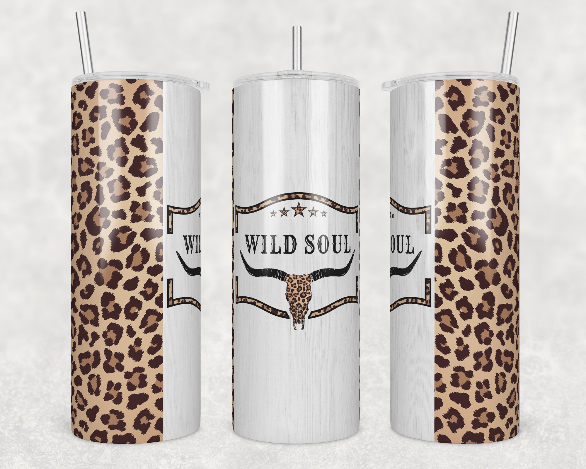 Wild Soul 20oz Skinny Tumbler Png Brown
