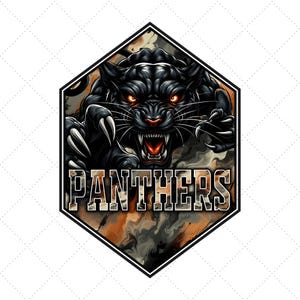 New Camo Panthers Png, Panther Mascot Sublimation Png, Panthers School Spirit tshirt png, Sport Logo, Digital Download