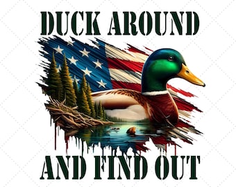 Mallard Duck USA Flag PNG: Patriotic Hunting Design (Digital Download)
