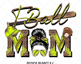 T-ball Mom Leopard Design: Sublimation PNG (Digital Download)