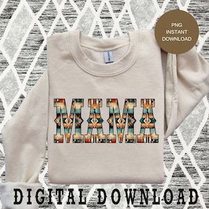 Aztec Mama PNG Digital download, Distressed Western Sublimation png, Howdy Cowboy Font, Grunge Aztec pattern, New Design