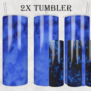 Blue Smoke Tumbler Wrap, 20oz Skinny Tumbler Png, Swirly, Hazy, Smoke template,  Add your own text and photo, Blue Smoke Background Bundle