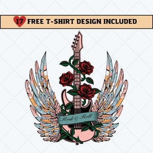 Music Sublimation, Digital Download,  guitar png, Rock Png, Rock and Roll Png, Sublimation Designs Downloads
