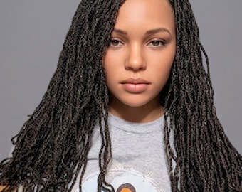 手作りのマイクロロックウィッグ｜かぎ針編みシスターロックスタイルユニット、脱毛保護スタイル