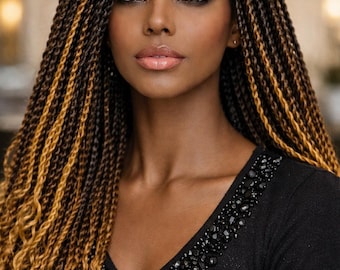 セネガルツイストウィッグ：18インチオンブレクロシェレースパートウィッグ