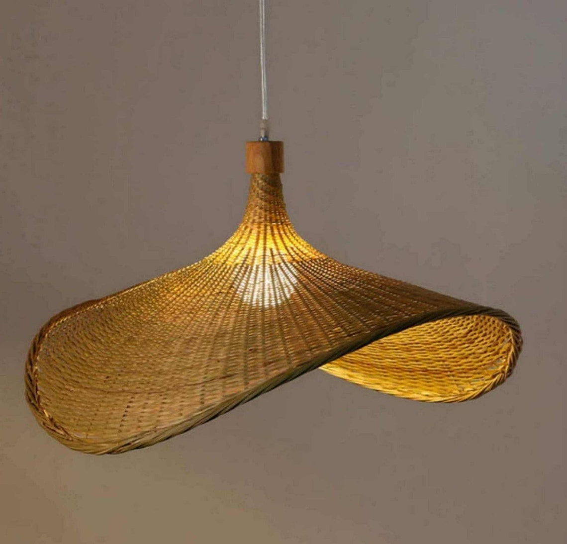 Straw Hanging Light Etsy