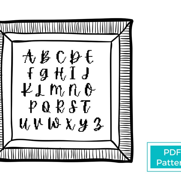 Cursive Alphabet Cross Stitch PDF Pattern