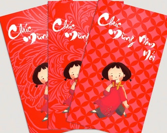 PRINTABLE Viet Red Envelope | Bao lì xì for Vietnamese Lunar New Year / Tết 8 Designs