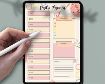 Printable Daily Plan, Daily Planner, Digital Planner, Daily Planner for GoodNotes,