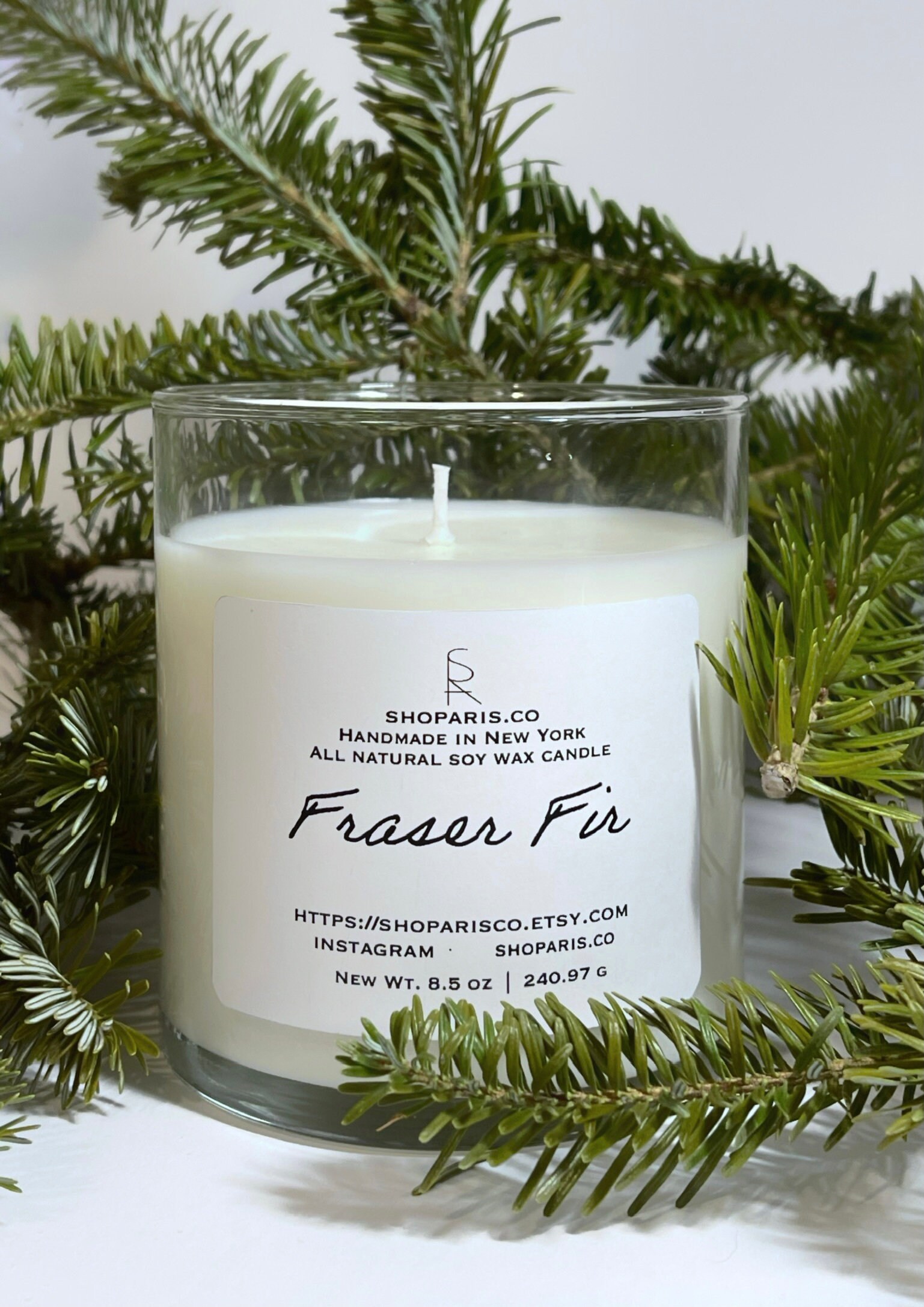 Fraser Fir 12 oz All Natural Soy Candle Scented Candle Etsy