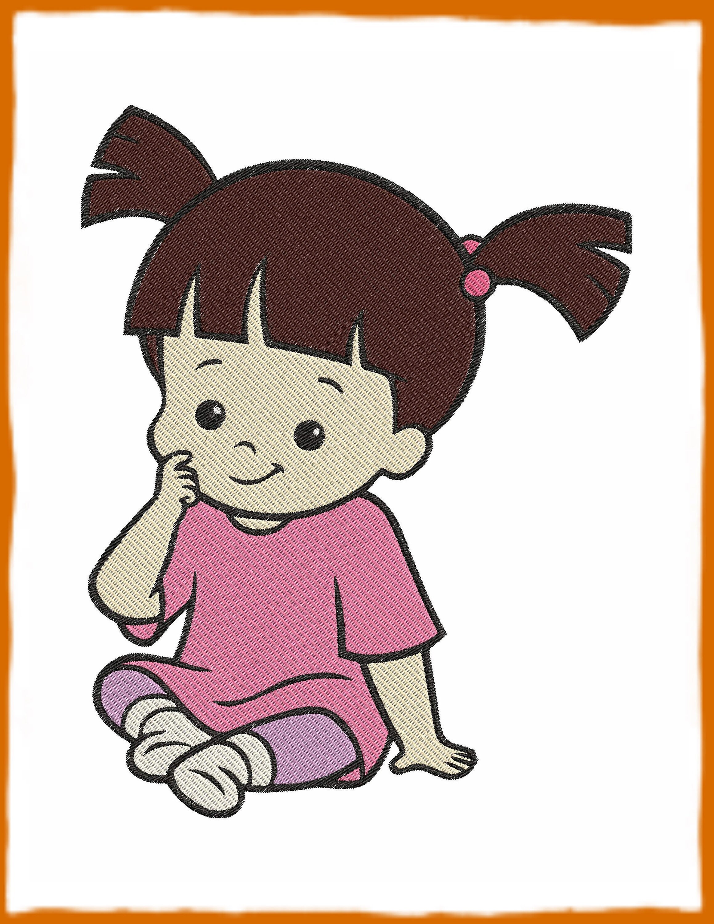 Boo Monsters Inc Filled Embroidery Design 7 Instant Download - Etsy