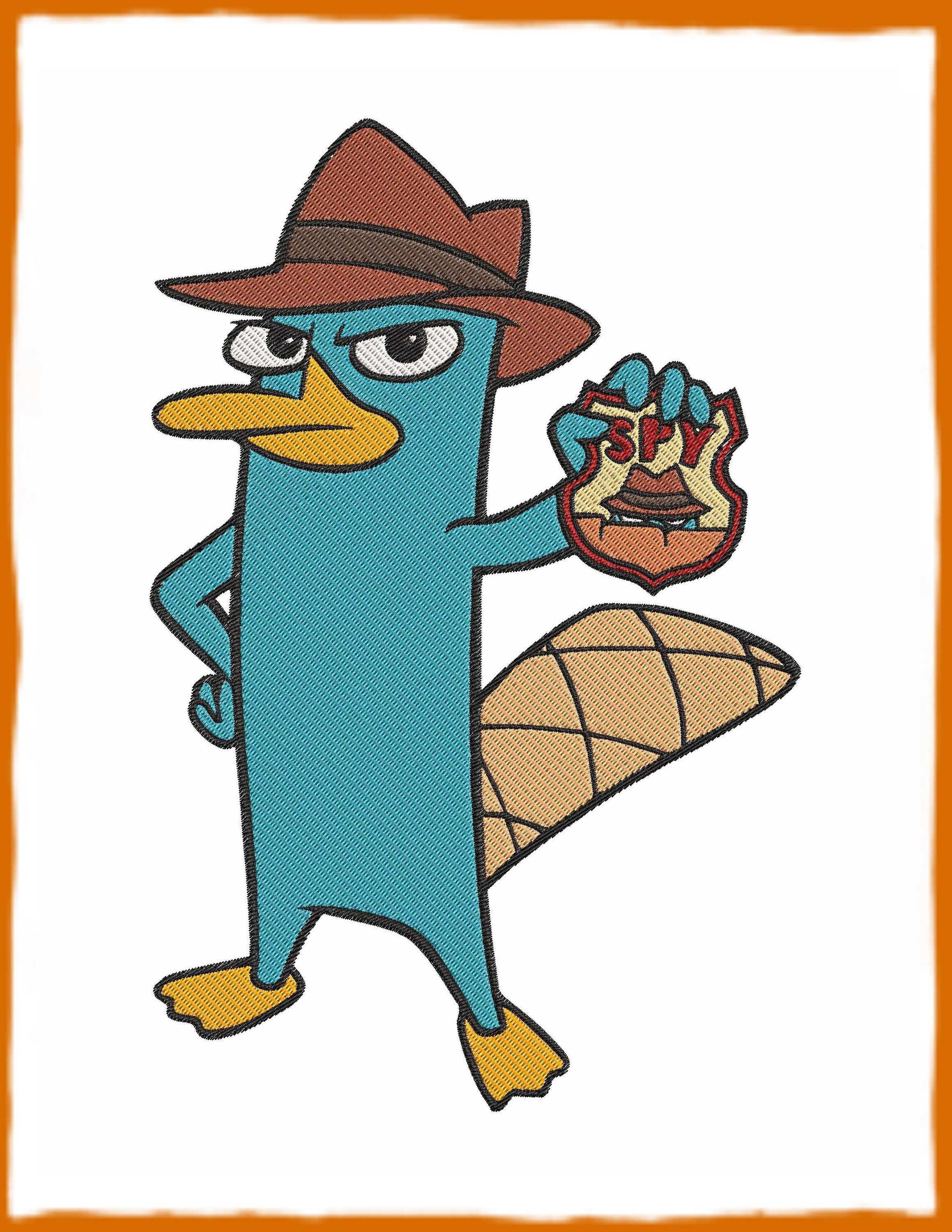 Perry The Platypus Phineas And Ferb Fill Embroidery Design 4 - Instant  Download