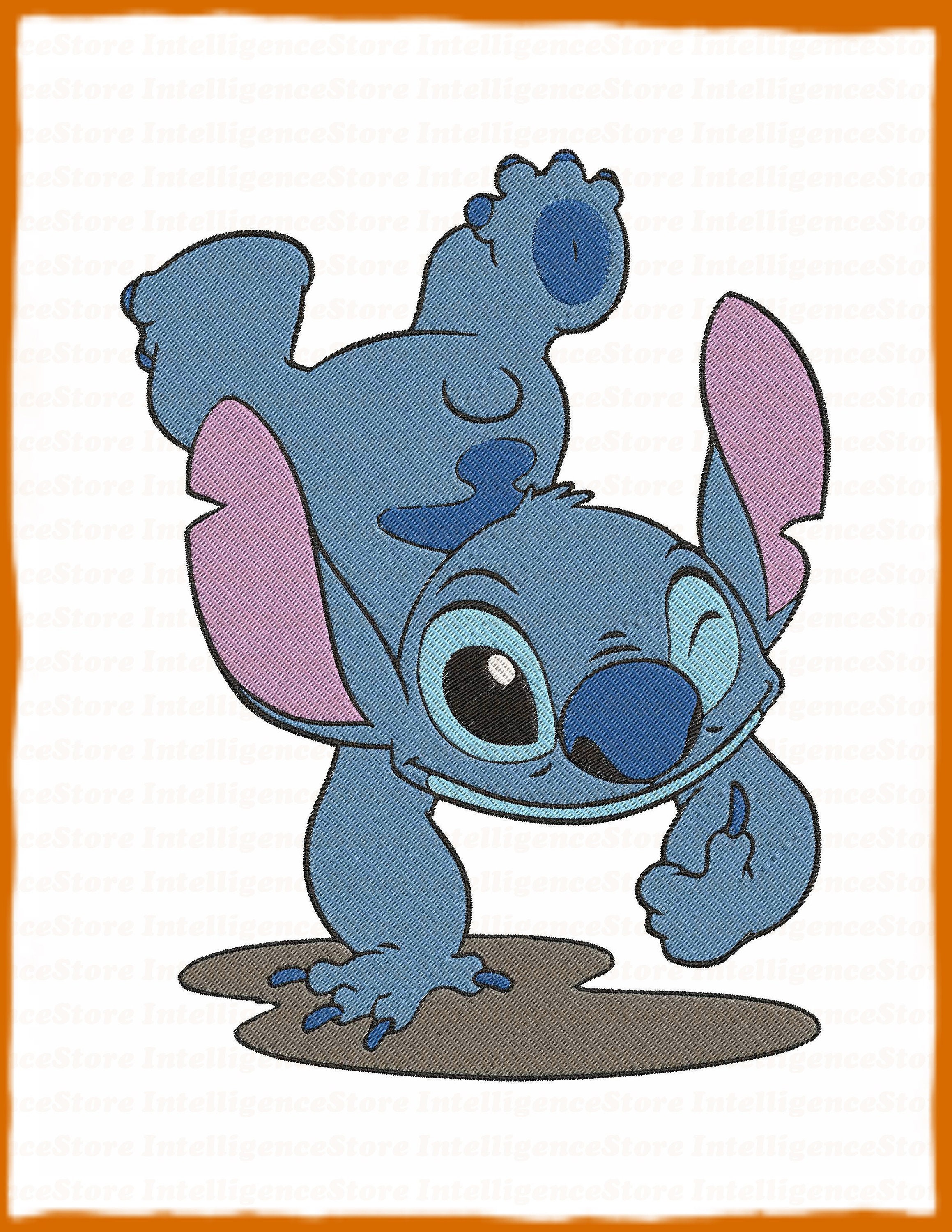 Gun Lilo And Stitch Filled Embroidery Design 5 - Instant Download