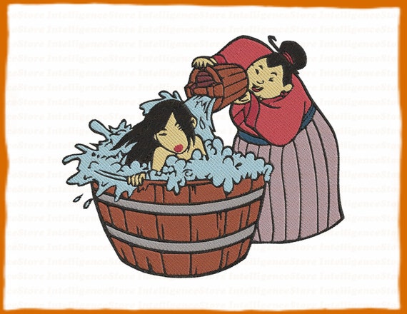 Bath Time Fa Mulan Filled Embroidery Design Instant Download | Etsy