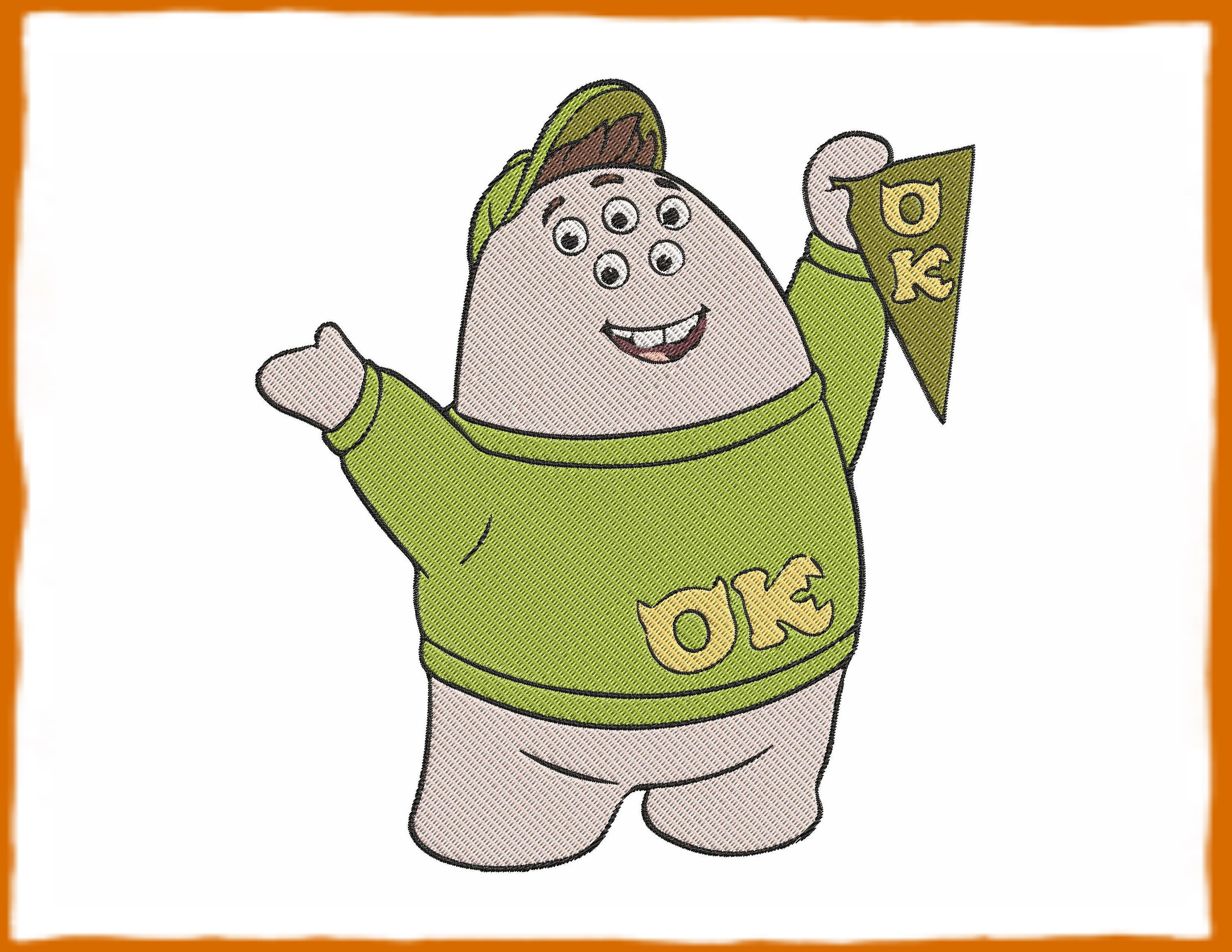 Oozma Kappa Monsters Inc Filled Embroidery Design 2 Instant Etsy UK