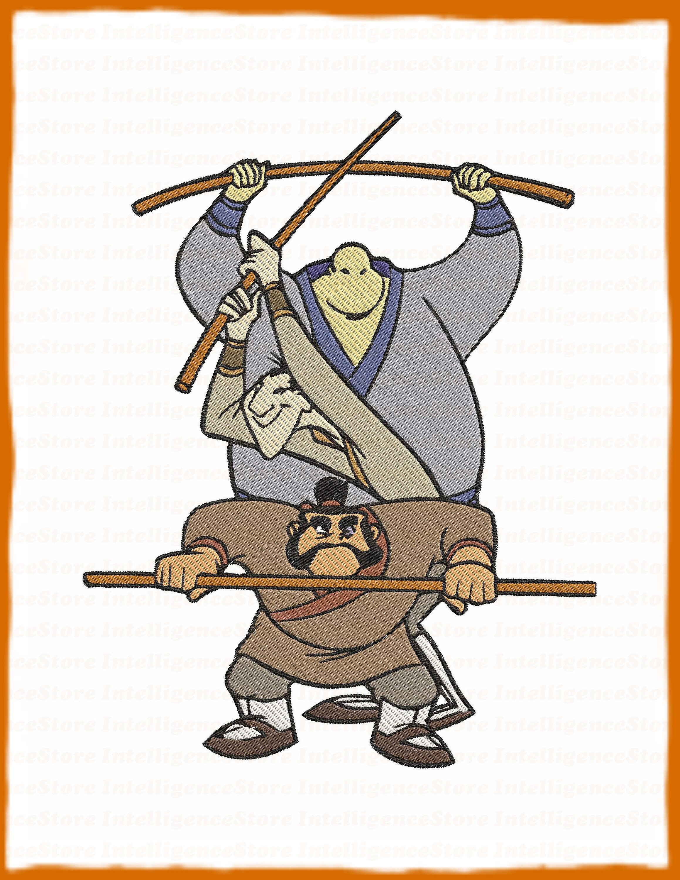 Yao And Ling And Chien Po Mulan Filled Embroidery Design 5 | Etsy