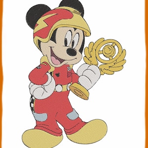 Mickey And The Roadster Racers Fill Embroidery Design 3 - Instant Download