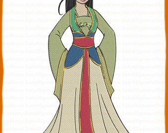 Fa Mulan Filled Embroidery Design 1 - Téléchargement instantané