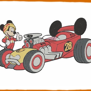 Mickey And The Roadster Racers Fill Embroidery Design 4 - Instant Download
