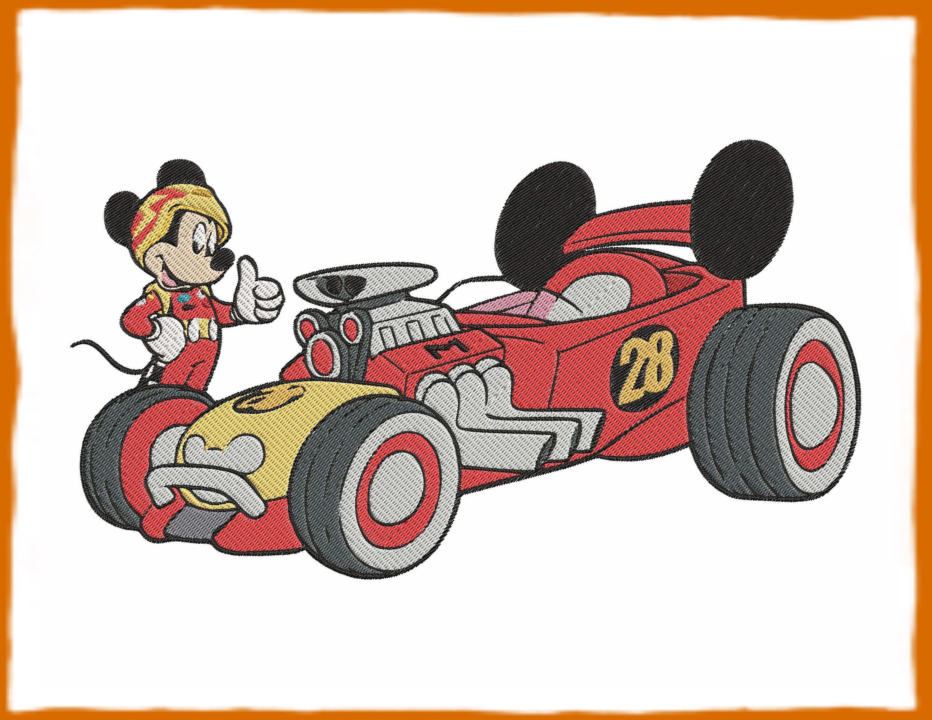 Mickey And The Roadster Racers Fill Embroidery Design 4 | Etsy