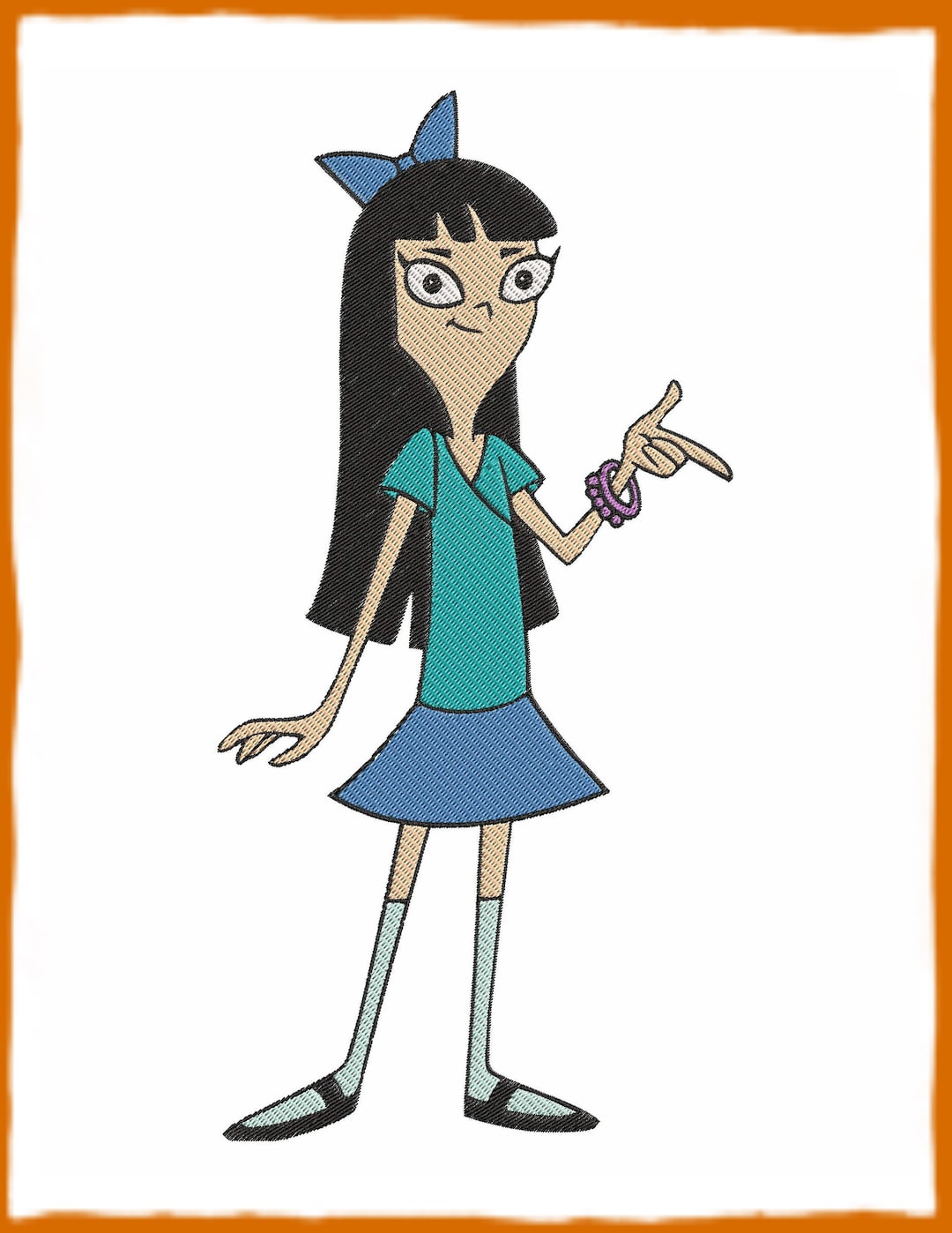 Stacy Hirano Phineas and Ferb Fill Embroidery Design Instant Etsy