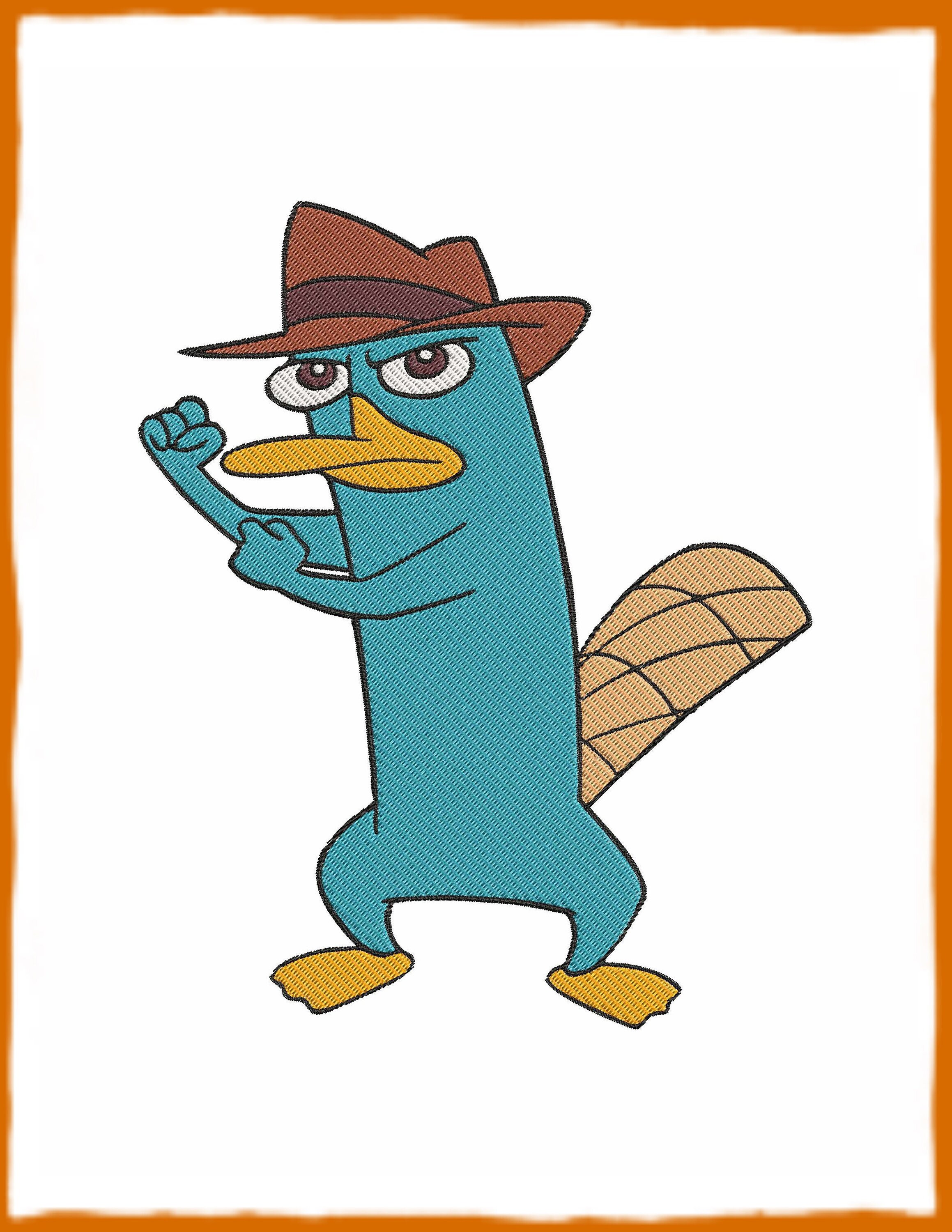 Perry The Platypus Phineas And Ferb Fill Embroidery Design 12 Instant 